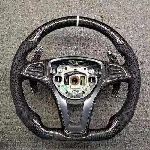 For Mercedes Benz GLA CLA 180 GLC GLE W211 W212 W213 W203 W204 W205 2013 2014 2015 2016 2017 2018 Carbon Fiber Steering Wheel
