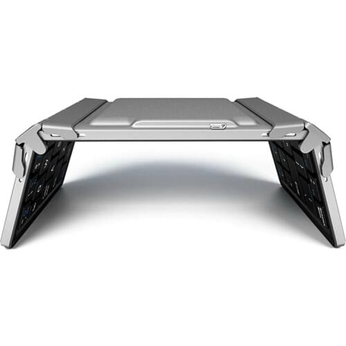 Three-fold Foldable Multi-system Universal Portable Wireless Keyboard Aluminum Alloy Foldable Mini Slim Keyboard For iOS/Android