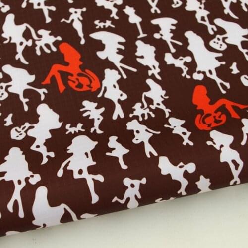 PVC coated waterproof fabric - Fashion Lady shadow on Chocolate background(WF256)