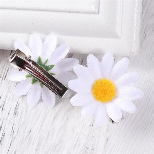 10pcs Cute Daisy Hair Clips Sunflower Fresh Hair Barrettes Hair Pins for Ladies and Girls (White)