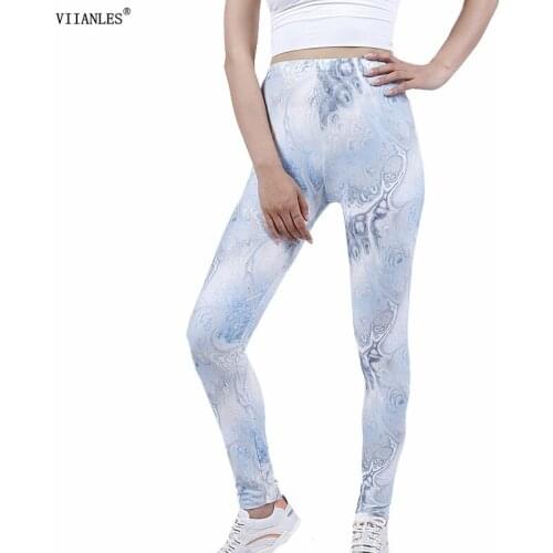 VIIANLES Women Fashion Print Yoga Pants Casual Sport Workout Sexy Leggings Breathable Running Workout Sportswear Printing Leggin