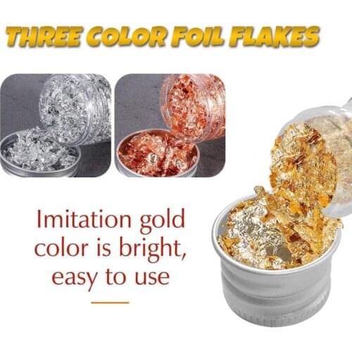 3 Color Gold Foil Paper Decoration Imitaition Gold Flake Siver Leaf Nail Art Gilding DIY Art Craft Wrapping Paper Tissue Paper