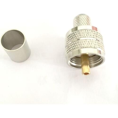 10pcs/lot UHF male PL259 crimp RG6 Adapter RF Connector