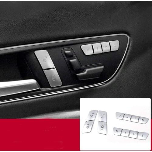 12Pcs/Set Car Seat Memory Button ABS Decoration Patch Stickers, Unlock Adjust Switch Cover Trim Sticker For Benz A B C E