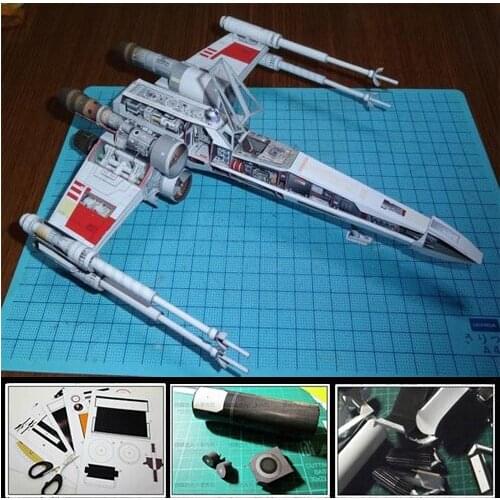 3D Paper Model X WING X Fighter Airplane DIY Handmade Toy