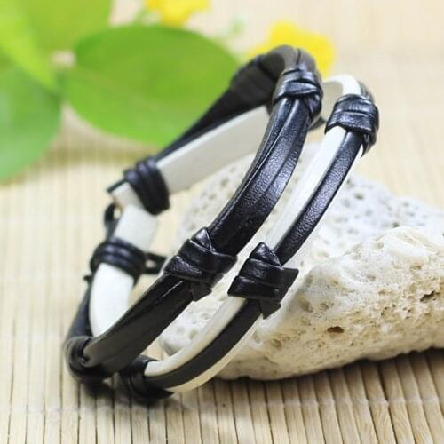 Party Jewelry 6Pcs/set Vintage Multiple Charm Bracelets Set For Men Woman Wristbands Hand-woven Leather Bracelet Bangles -J20