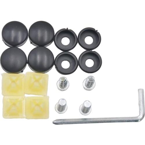 8Pcs/Set License Plate Frame Screws Fastener Flat Caps Replacement Universal