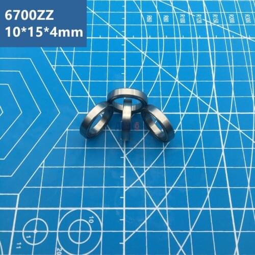 Free Shipping 50pcs ABEC-5 6700ZZ Bearing (10*15*4mm) Thin Section Deep Groove 6700 ZZ Ball Bearings 61700 ZZ 6700Z Z