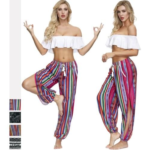 Summer Women Yoga Pant Loose Wide Leg Harem Hippie Sweatpants Running Jogger Fitness Gym Casual Workout Beach Pant Activewear