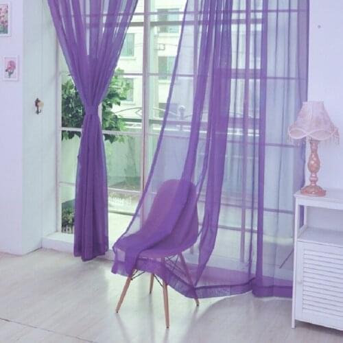 Decorative Home Products Solid Color Wedding Yarn Light Transparent Window Screen Finished Curtain Thin Vertical Multiple Colors