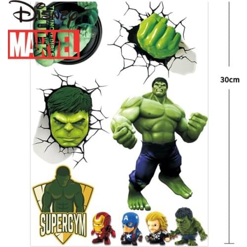 Disney Marvel Hulk Iron Man Creative Personality Cartoon Spiderman Sticker Waterproof Scratch Car Door Body Sticker