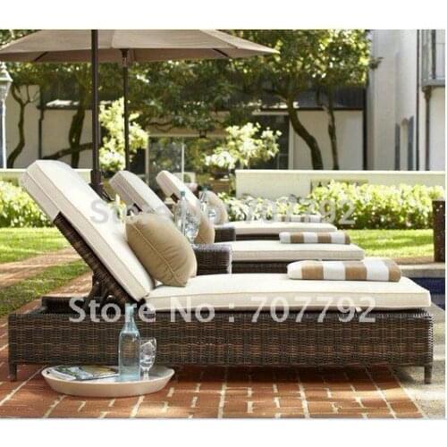 Hot sale SG-12002C Elegant black rattan deck chair furniture