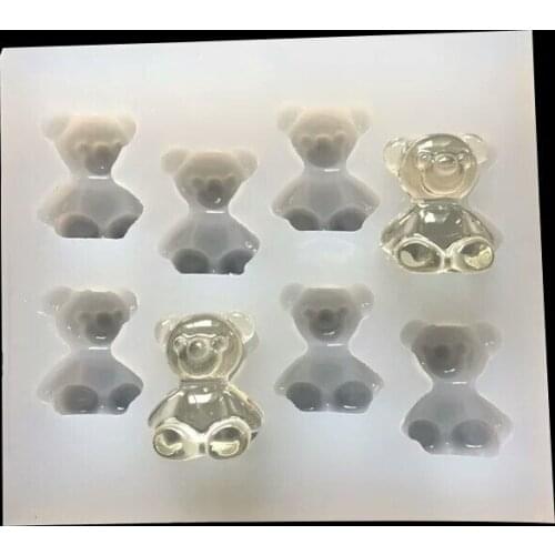 Bear Shape Epoxy Mold DIY Decoration Mobile Phone Tools Jewelry Transparent Silicone Mould Biscuits Fondant Candy Embossed Molds