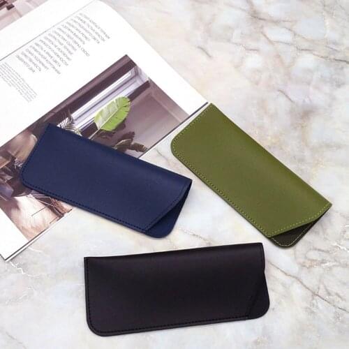 Fashion Oblique Knife-edge Pu Leather Case For Glasses Women Portable Lens Boxes Men Glasses Container Bag Eyewear Accessories