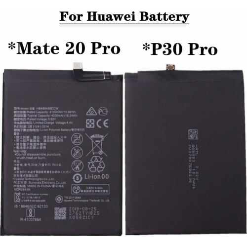 HB486486ECW Battery For Huawei P30 Pro Mate 20 Pro Phone Battery 4200mAh High Quality Replacement Batteries Bateria