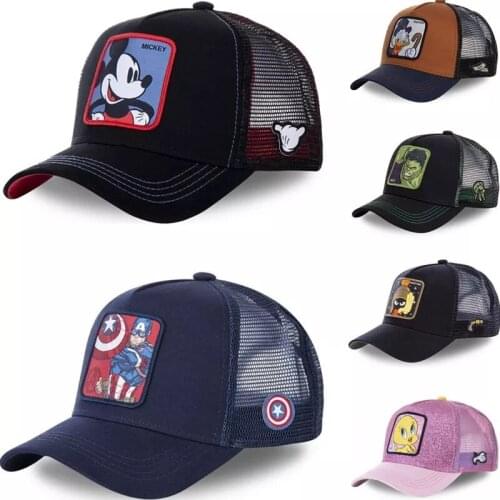 High Quality Disney Star Wars Mickey Anime Snapback Cotton Baseball Cap Men Women Hip Hop Dad Mesh Trucker Hat Dropshipping