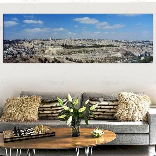 The Western Wall and Old City Jerusalem Israel Canvas Wall Art Print poster painting for living room home decoration framed