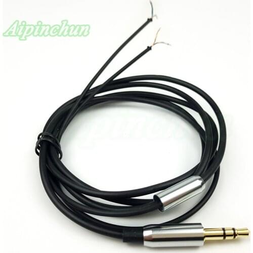 Aipinchun Black TPE Headphone Repair Cable DIY Headset Replacement Cable LC-OFC Wire Core 1.2 meters Line Type Jack