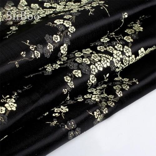 Chinese vintage style black with gold floral jacquard brocade fabric for clothing DIY jacquard tissue tecidos stoffen SP4824