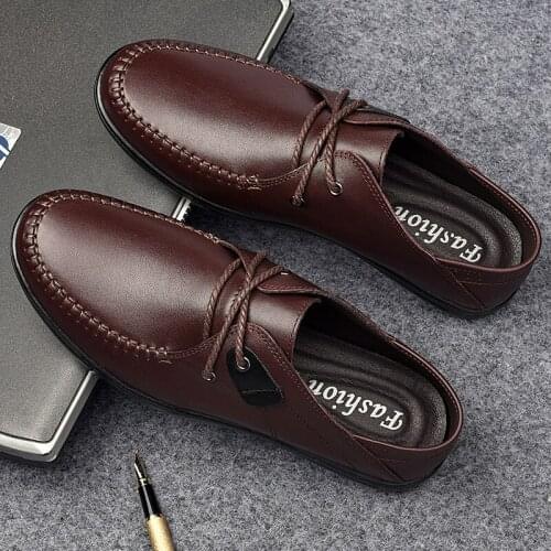 Leather Shoes Men Loafers Breathable Summer Men Shoes Genuine Leather Shoes Casual Men Flats Driving Shoes Moccasins