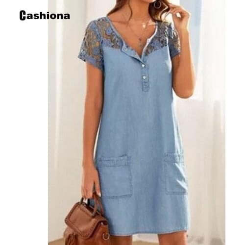 Cashiona 2021 Summer Above Knee Dress Sexy Hollow Out Skirt Dresses Short Sleeve Women Robe Plus size Femme Dress Mini Vestidos