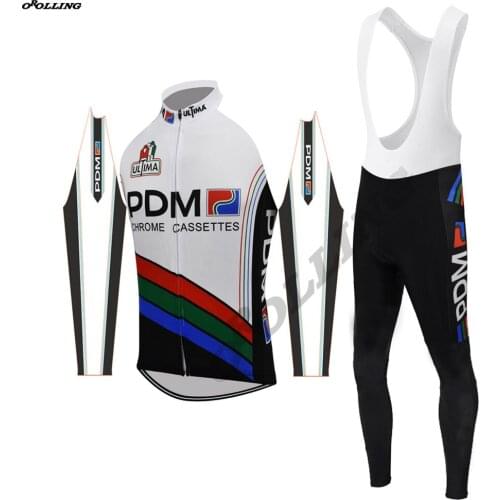 Hot Classical Retro Thin / Winter Thermal Fleece Team Cycling Long Sleeves Set Customized Road Mountain OROLLING