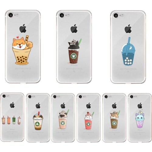 Cute Latte Acrylic Coffee Milk Drink Phone Case For iPhone X XS MAX 6 6s 7 7plus 8 8Plus 5 5S SE 2020 XR 11 12pro max Clear