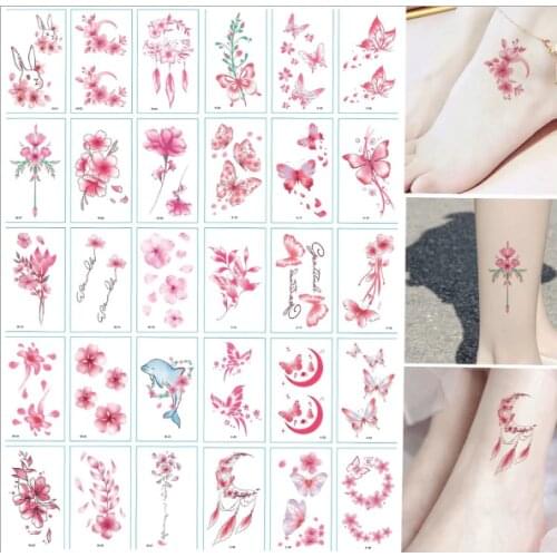 30pcs tattoo stickers Temporary Tattoos Body Art Sticker Flower Letters Cartoon Dog Fake Tattoos Infinity Tattoo for Women, Kids