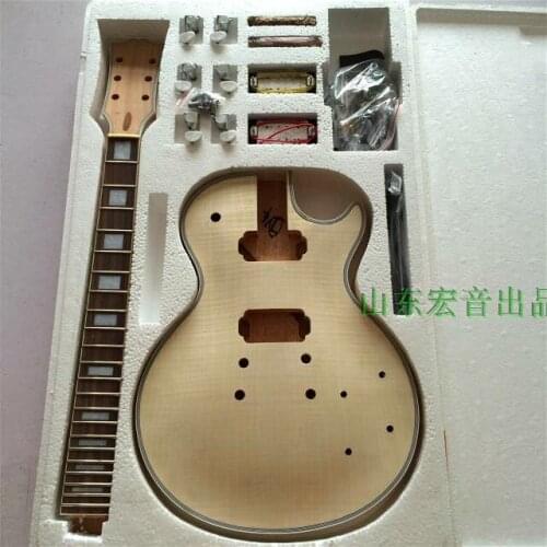 Unfinished Guitar Neck and body for LP Replacement 22 Fret guitar kit