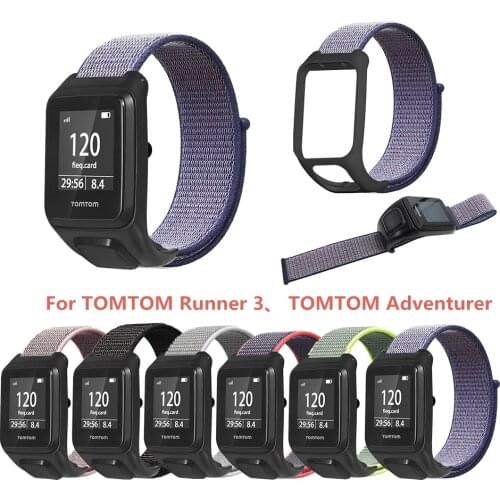 Anti Scratch Loop Nylon Watch Band Wrist Strap Bracelet Replacement for TomTom Runner 3/Adventurer/Spark 3 Music/Golfer 2 Smart
