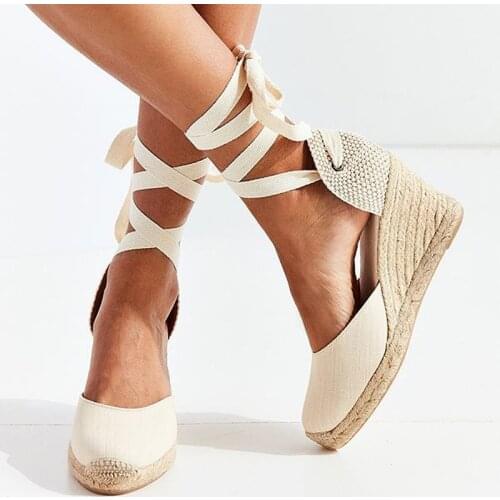 Comemore Womens Espadrille Ankle Strap Sandals Comfortable Slippers Ladies Womens Casual Shoes Breathable Flax Canvas Pumps