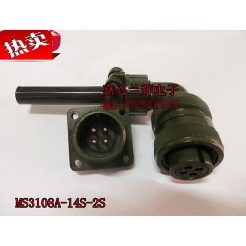 Original new 100% 5015 American Standard aviation plug MS3108A14S-2S MS3102A14S-2P 4 core waterproof bending plug