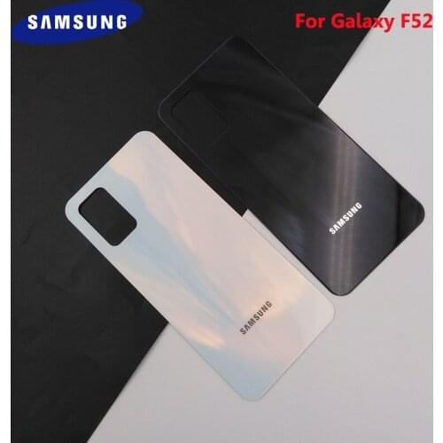 Original Samsung Galaxy F52 5G SM-E5260 Back Glass Battery Cover Rear Panel Door Housing Case Repair Replacement Parts With Logo