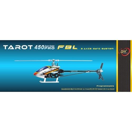 Oroginal Tarot 450 PRO FBL Flybarless RC 6CH Helicopter Metal Kit TL20006