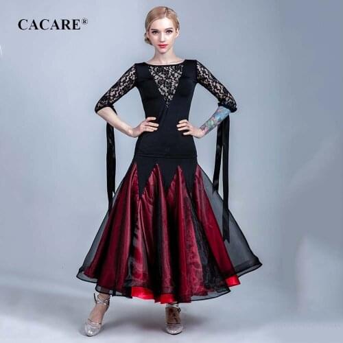Ballroom Dance Competition Dresses Standard Dance Dresses Waltz Ballroom Dress Shirt Skirt 2pcs Set 7 Choices D0628 Big Hem