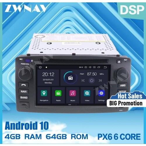 PX6 IPS 4+64G Android 10.0 Car DVD Stereo Multimedia Head unit For Toyota corolla 2001-2006 Radio GPS Navi Audio BT Video stereo