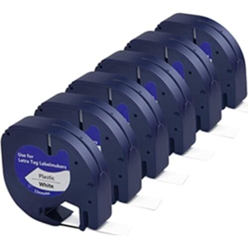 6Pcs LetraTag Refills Label Tapes Label Maker for Dymo 91331White 4M x 12mm Label Printer for Dymo Label Maker