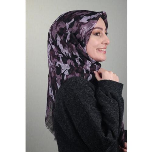 VERTU PATTERNED LINEN FLAMLI SCARF-DESEN-28-RENK-03