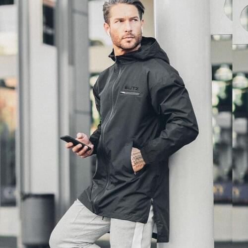 New Autumn Winter Mens Windbreaker Fashion Sports Jacket Men Hooded Coat Male Streetwear Outdoor Mens Jackets Coats Clothes