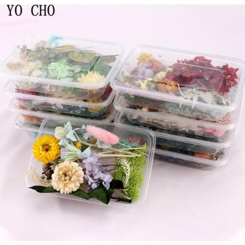 YO CHO Dried flowers artificial flowers handmade products DIY accessories flower material more than 10 kinds / box