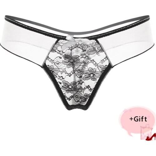 Women Sexy Lace Flower Breathable Panties Transparent embroidered T-String Temptation Thong Panties For Women Erotic Panties