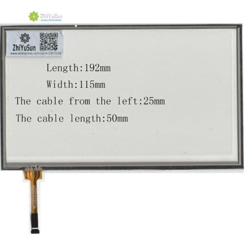 ZhiYuSun NEW KDT-6929 192mm*115mm 8inch 4 line For CarDVD touch screen panel 192*115 this is compatible
