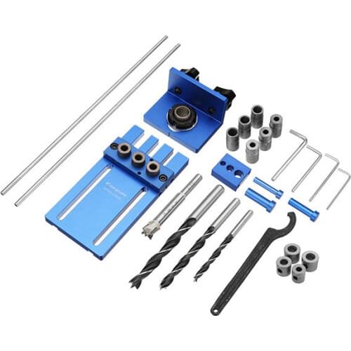 08450 Aluminum Alloy Dowelling Jig Set Wood Dowel Drilling Position Jig Woodworking Tool
