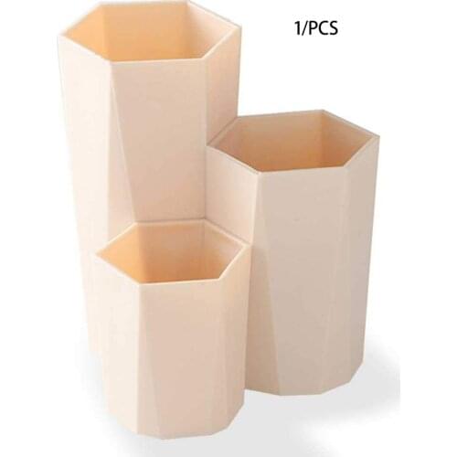 1 pcs Desktop multifunctional oblique plug makeup brush pen barrel Cute stationery table decoration PS Plastic