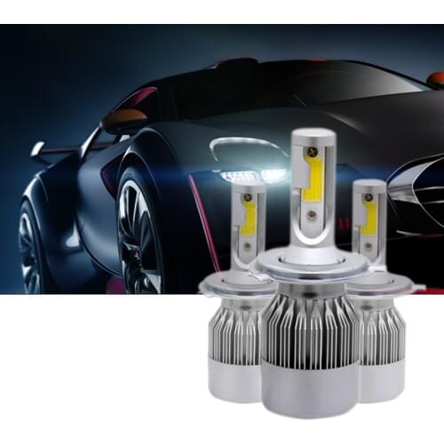 2Pcs/Pair H1 H3 H7 H11 9005 HB3 9006 HB4 Hight Bright COB C6 Car LED Headlight H4 H13 9004/9007 Hi/Lo Beam Headlamp