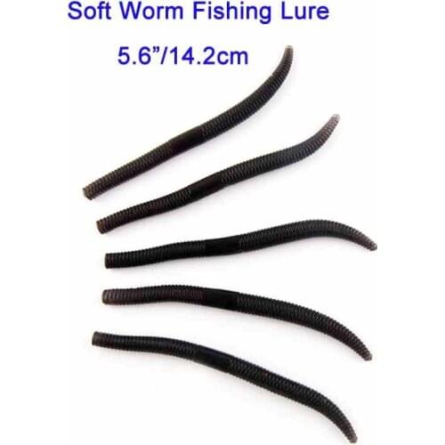20pcs 4bags Soft Plastic Worm Fishing Lures Sea Fishing Long Black Soft Worm Fishing Bait For Bass Fishing Gear