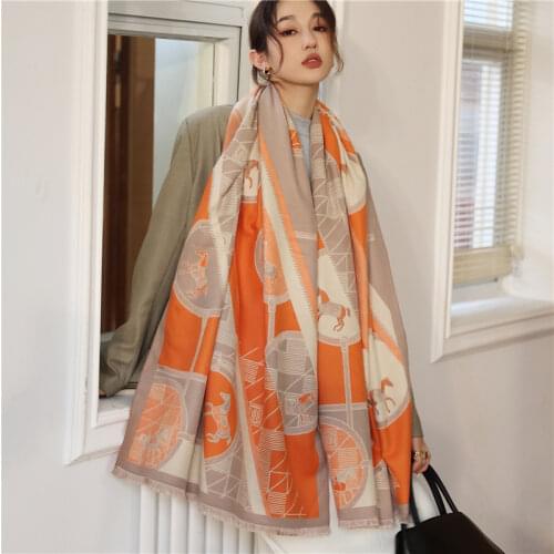 2021 Winter Warm Shawls And Wraps Cashmere Scarf Women Scarves Thick Blanket Bufanda Ladies Pashmina Hijab Long Autumn Echarpe