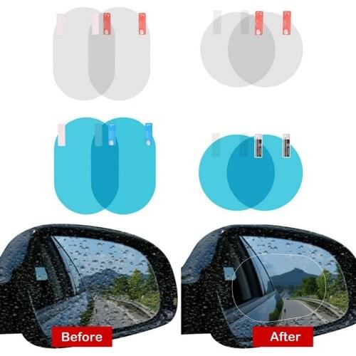 60% Dropshipping!2Pcs Rainproof Anti-fog Ant--iglare Car Rearview Mirror Protective Film Sticker