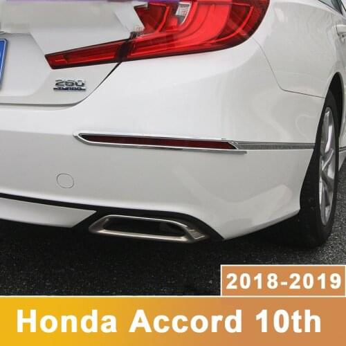 Car Rear Fog Reflex Light Lamp Covers Bumper Trim Frame Decorate For Honda Accord 10th 2018 2019 Exterior Accessories