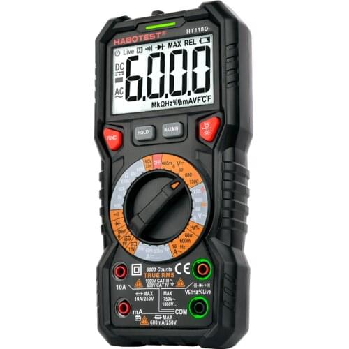 Automotive Digital Multimeter HZ Ohm Capacitance NCV LIVE Duty AC DC Voltmeter Multimetro True RMS Smart Multi Tester
